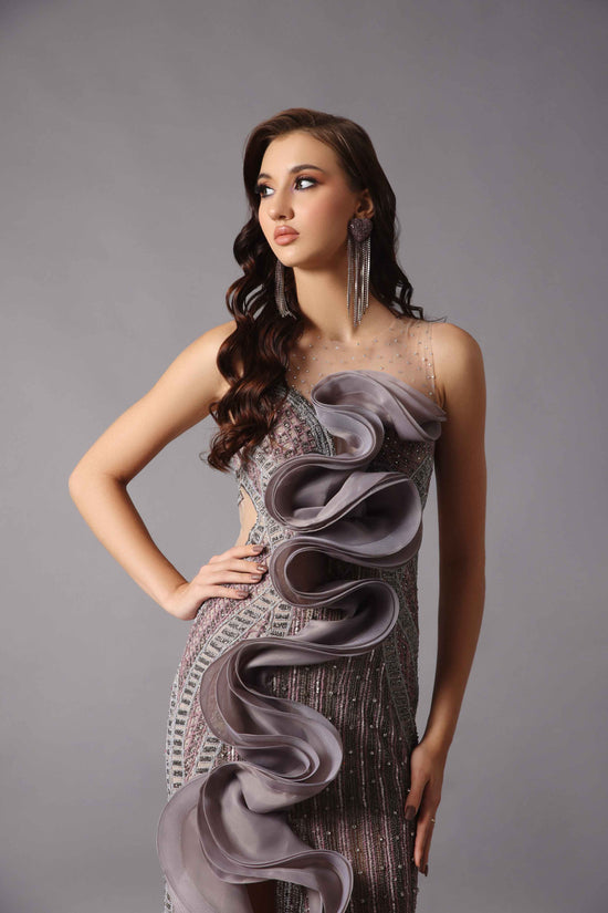 Frilled Designer Gown