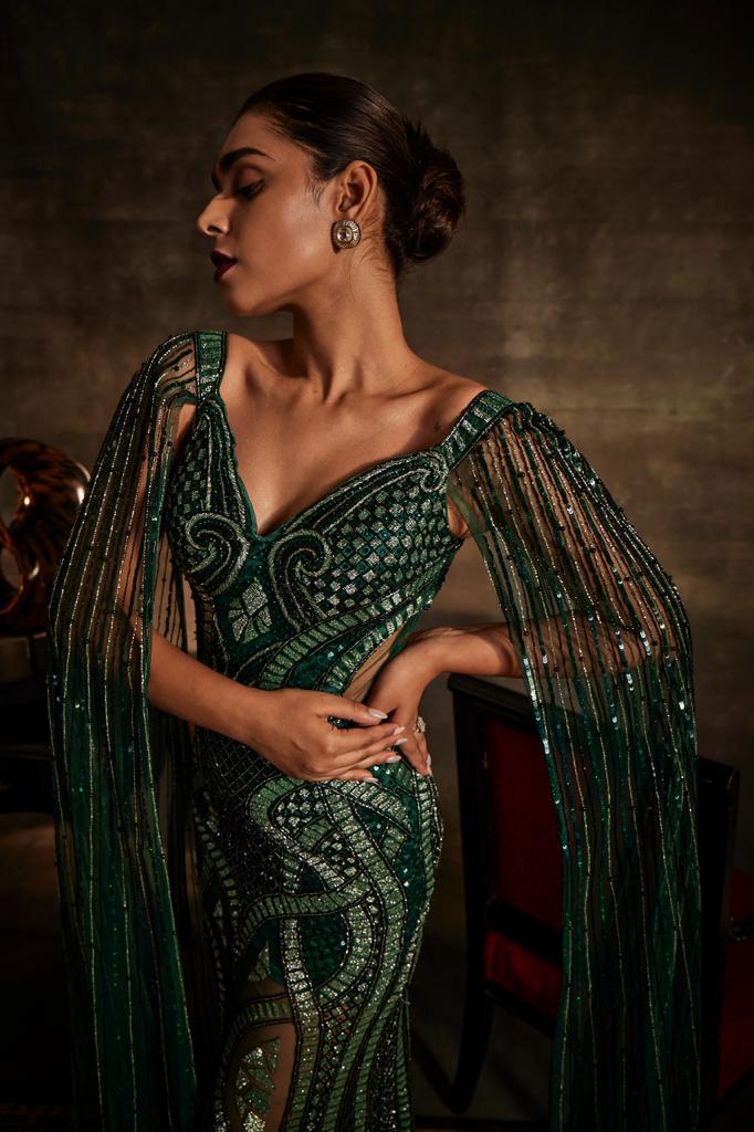 Emerald Green Sequin Gown