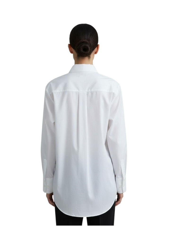 Women’s White Embroidered Shirt with Floral Motif