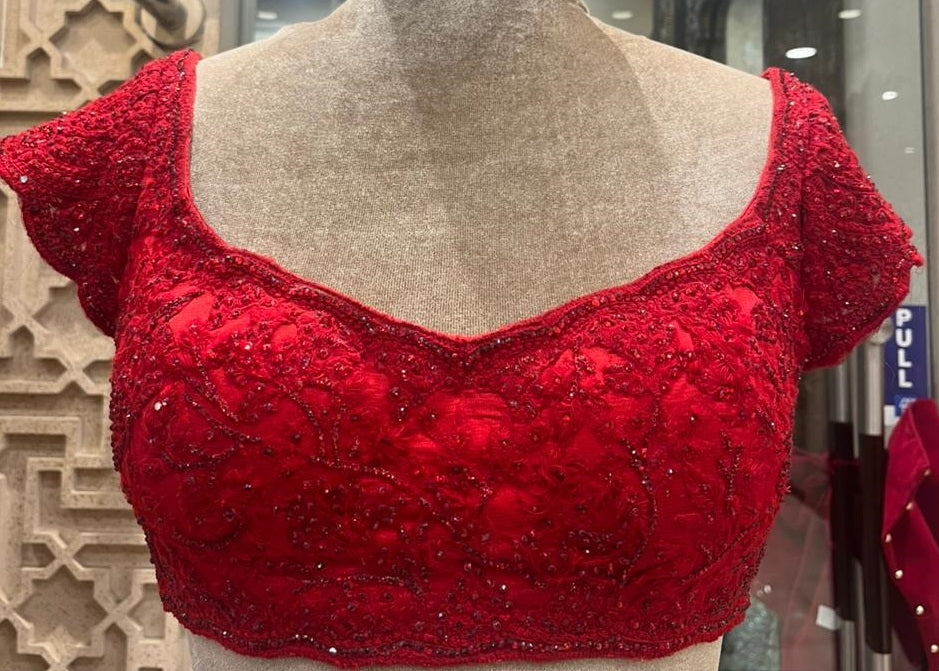 Elegant Red Georgette Saree with Sequinned Blouse