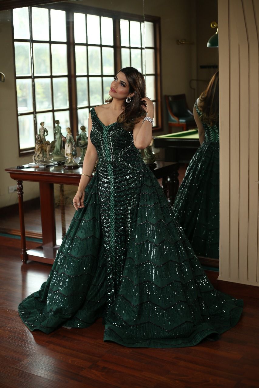 green emerald velvet dress Emerald Green Ball Gown – Mynah Designs