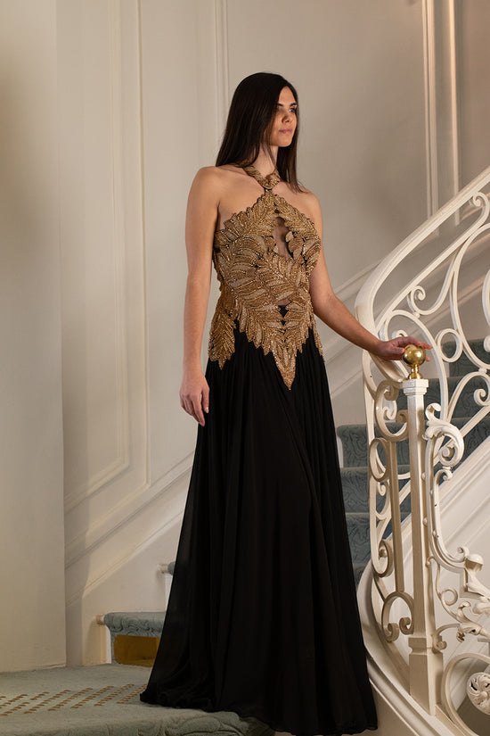black and gold dress theme 23 Black gold party wear ideas