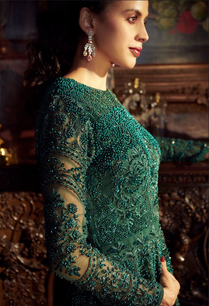 Emerald Green Sharara Party Suit