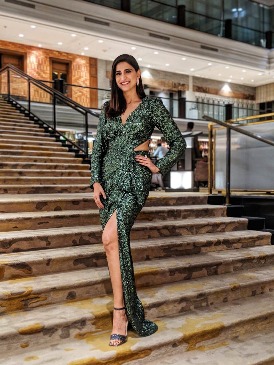 slim fit dress slacks Adair Off Shoulder Maxi Dress - Emerald Green main image 1