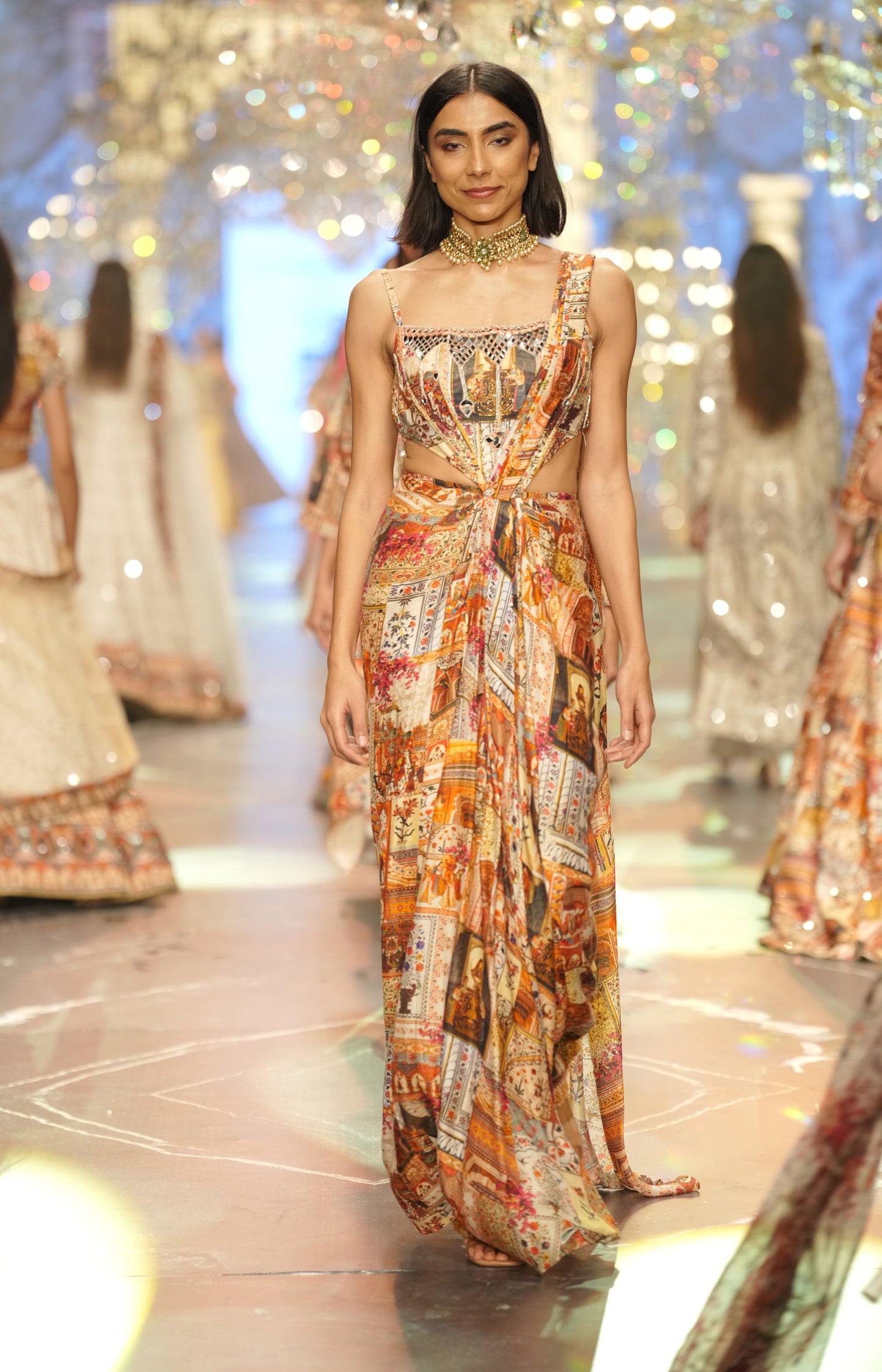 Multicolor Drape Saree