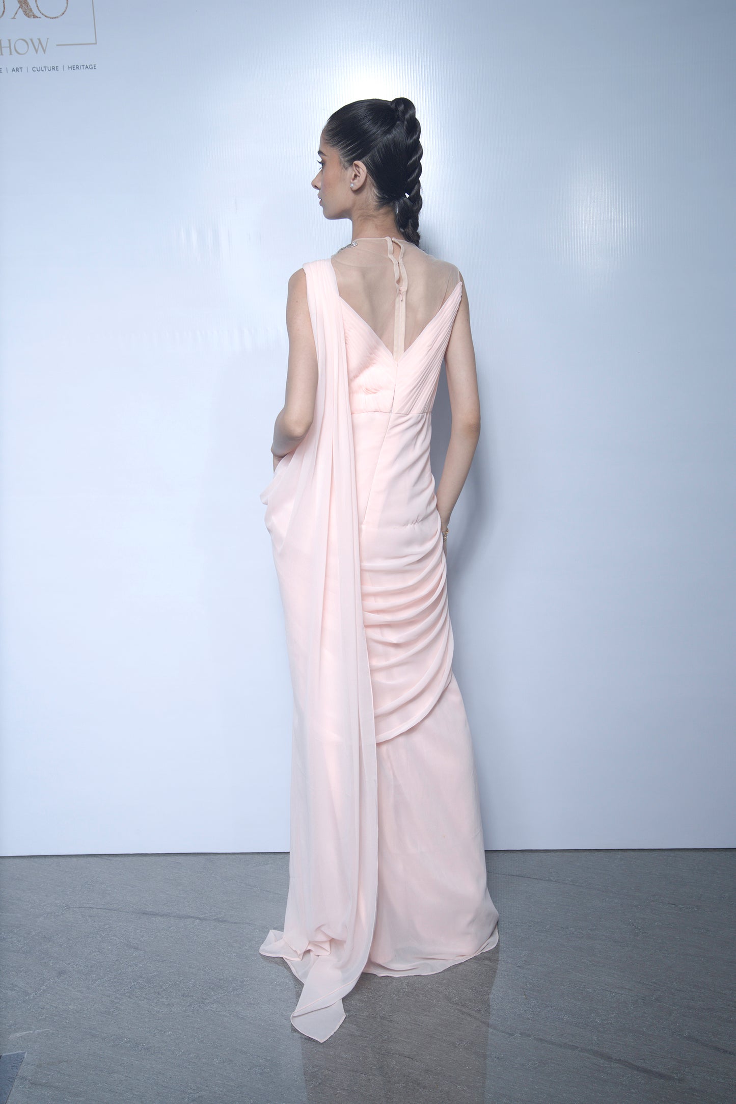 Blush Pink Draped Saree