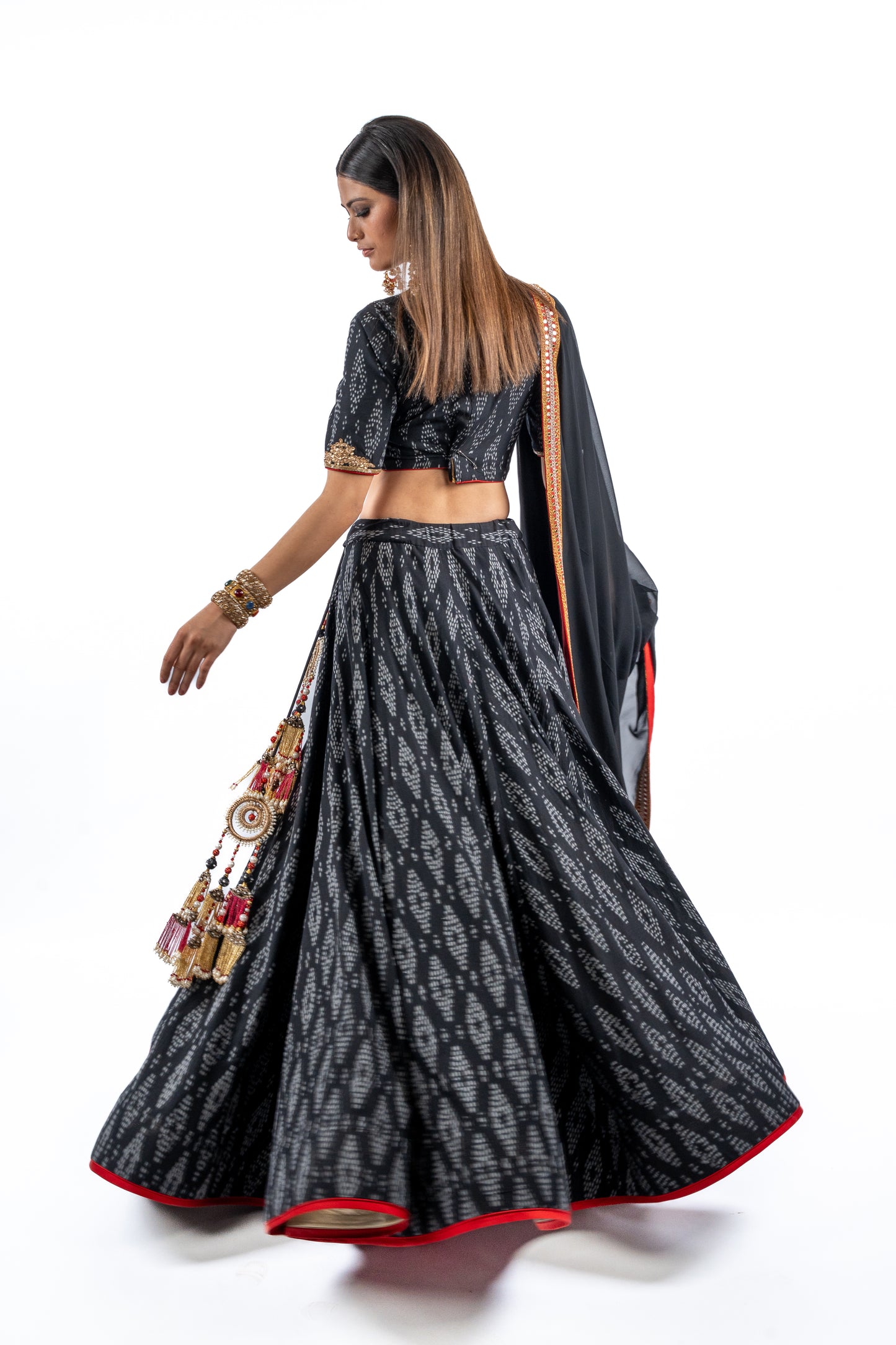 Midnight Noir Printed Lehenga Set