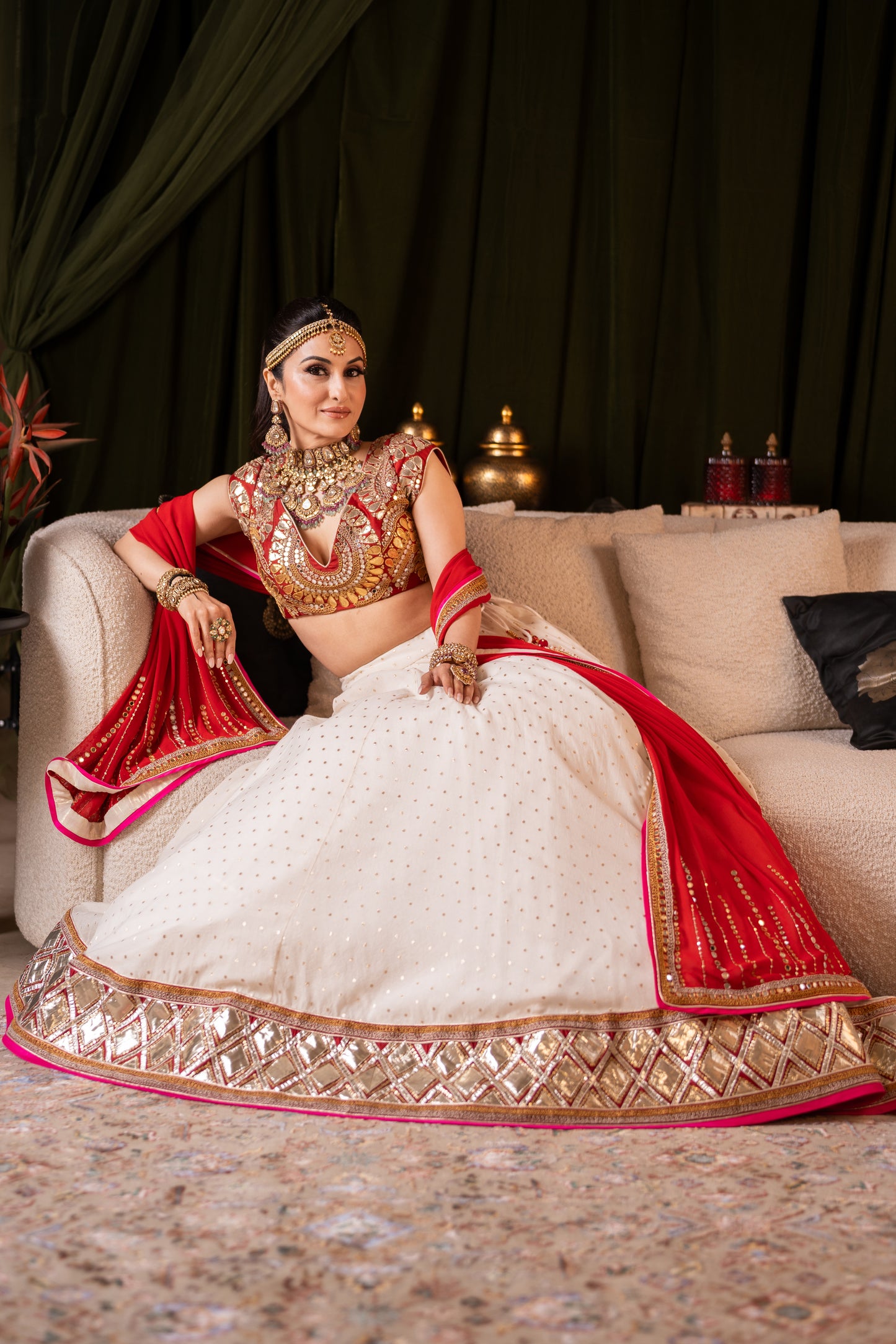 Bridal Ivory Lehenga Set