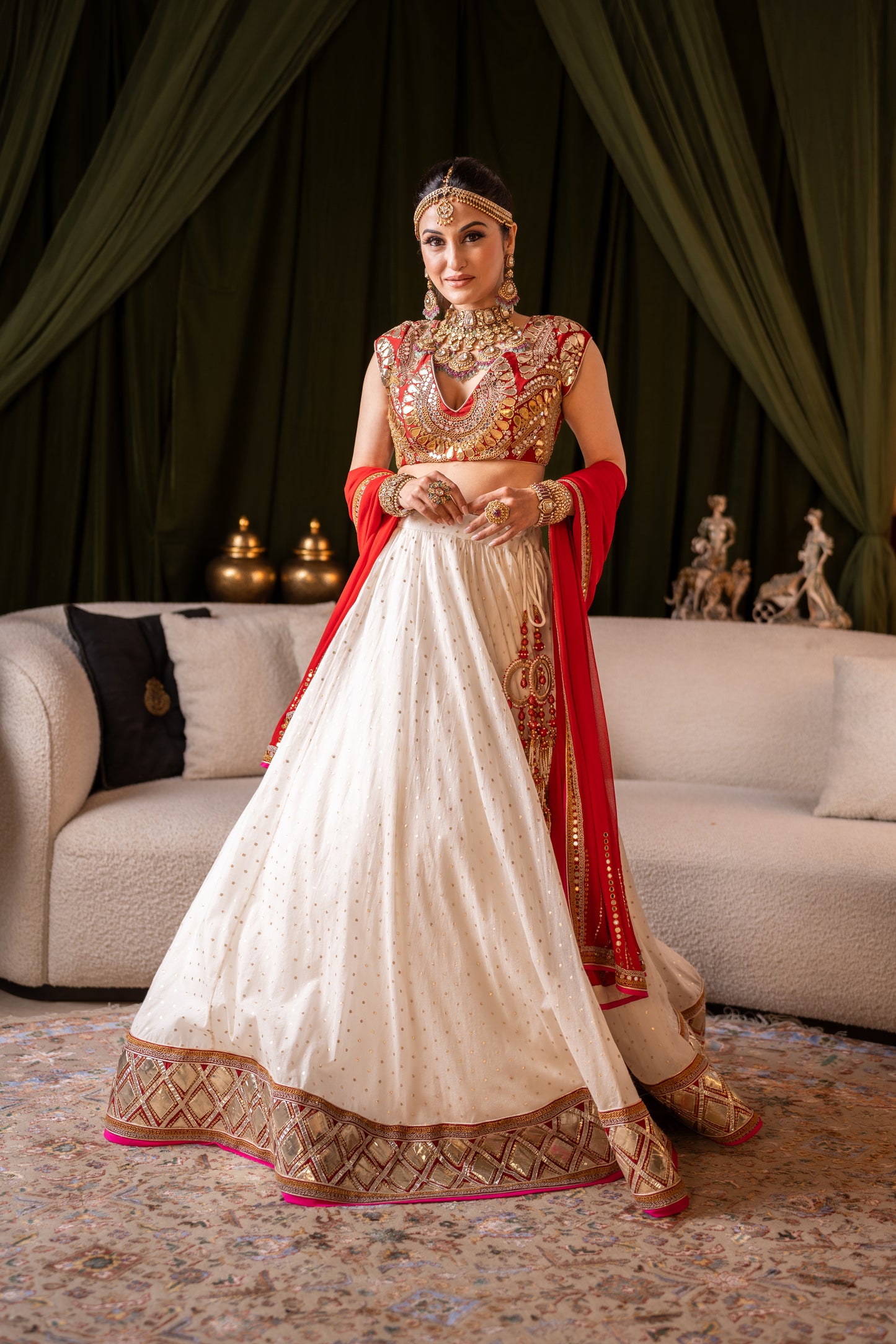 Bridal Ivory Lehenga Set
