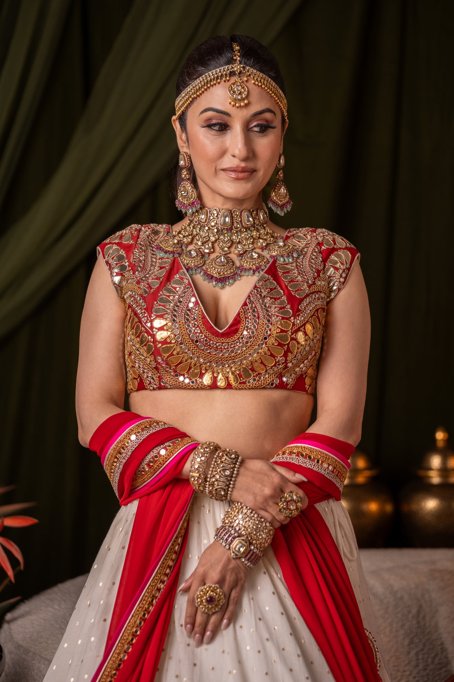 Bridal Ivory Lehenga Set