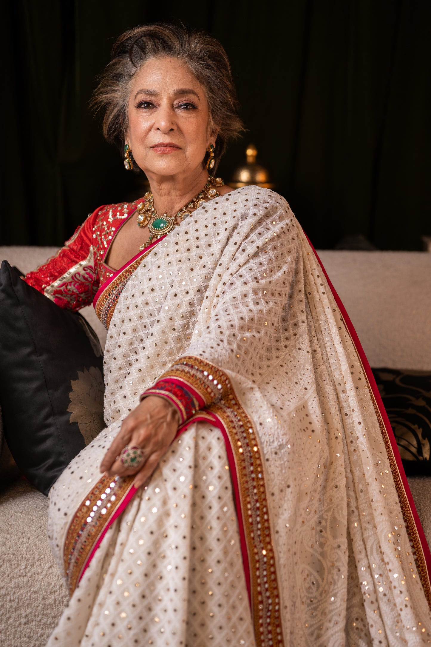 Heirloom Ivory Embroidered Saree