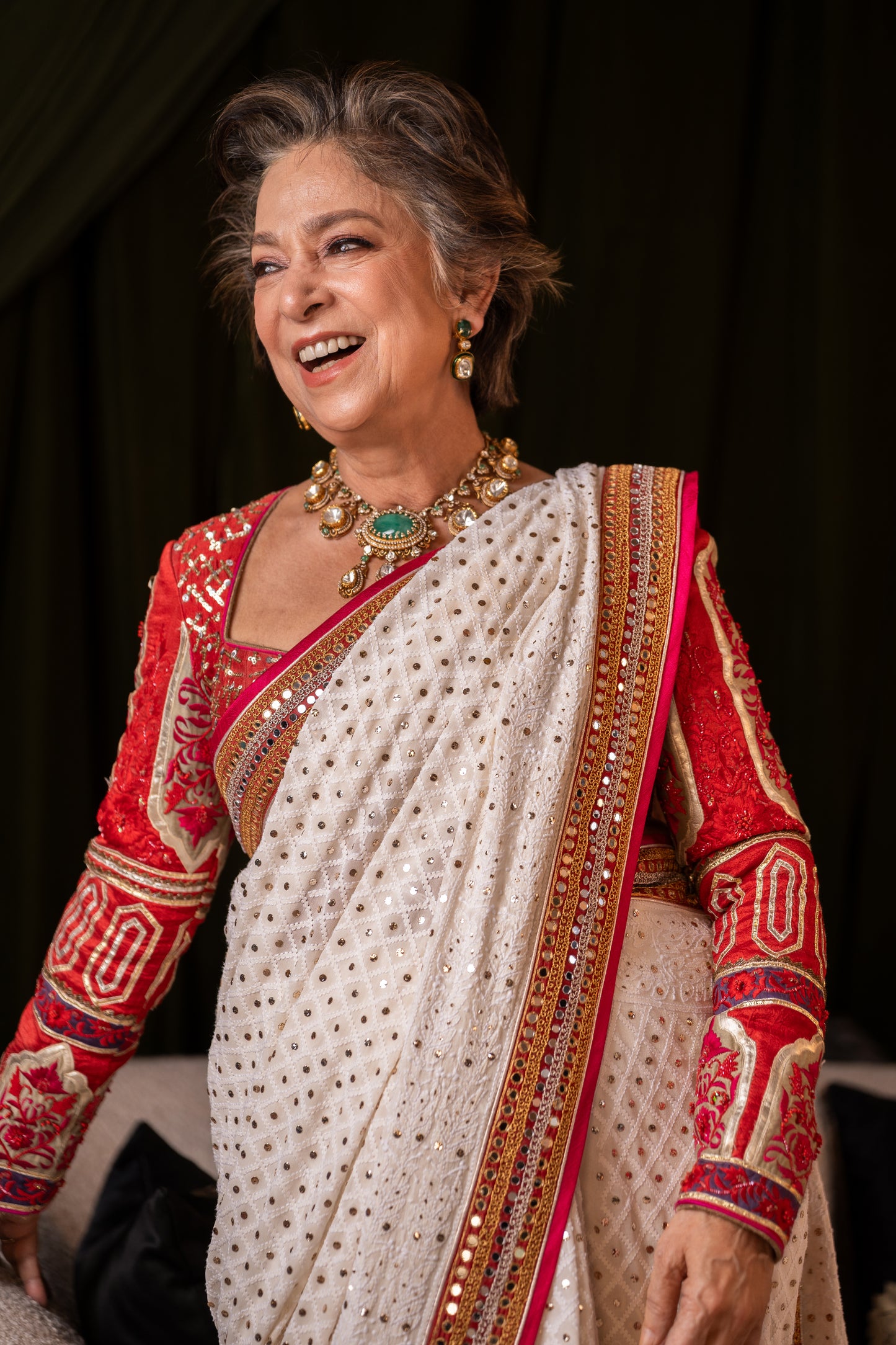 Heirloom Ivory Embroidered Saree