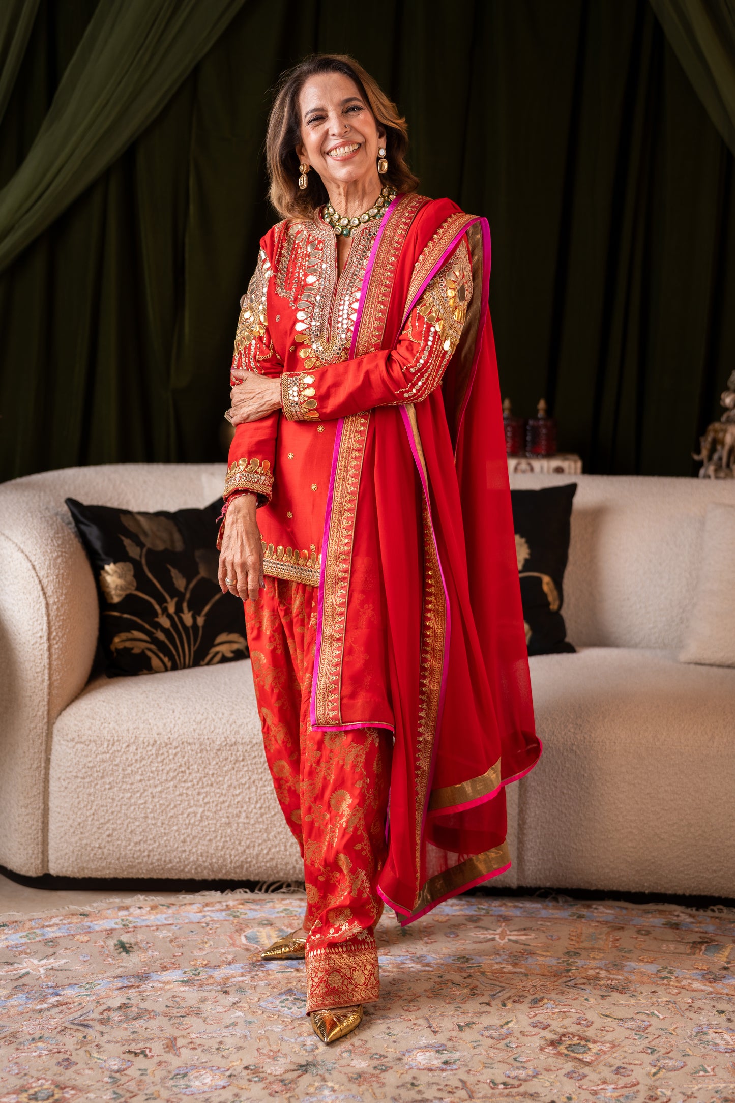 Radiant Crimson Heritage Suit Set