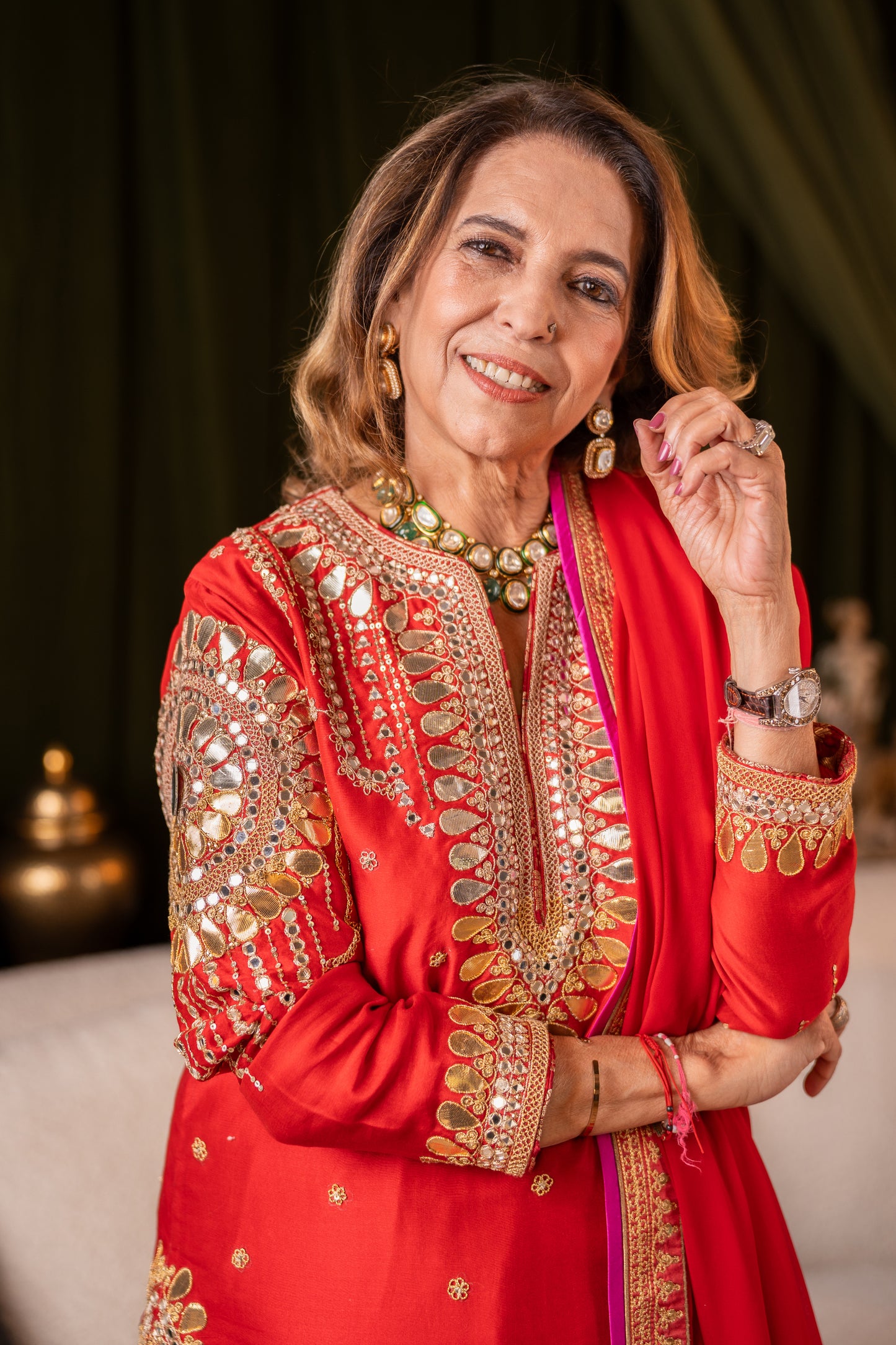 Radiant Crimson Heritage Suit Set