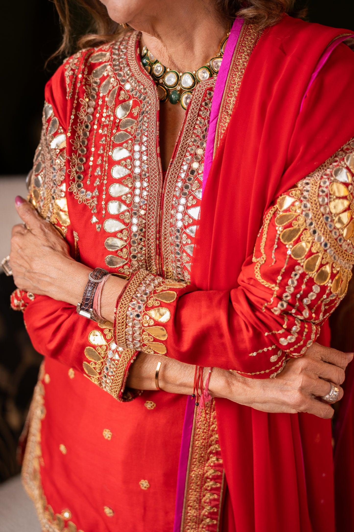 Radiant Crimson Heritage Suit Set