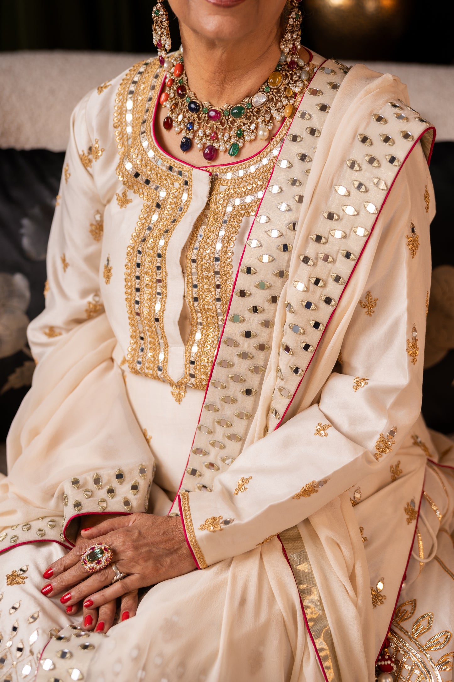 Ivory Noor Luxe Suit Set