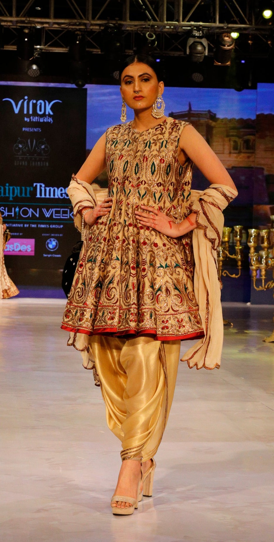 Multi Color Suit with Dhoti Pants.