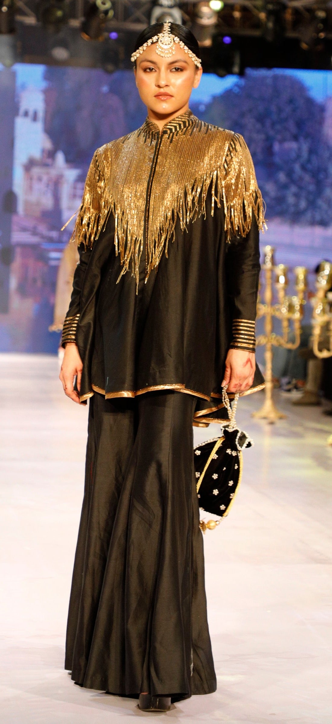 Black and Gold Sharara.