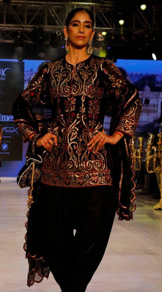 Black Patiala Suit.