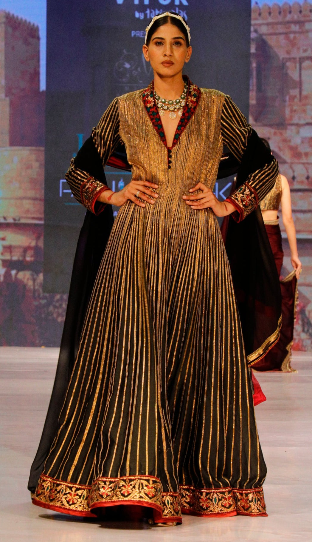 Black and Gold Anarkali.