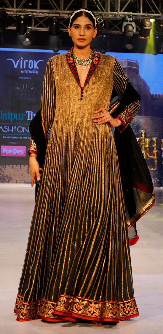 Black and Gold Anarkali.