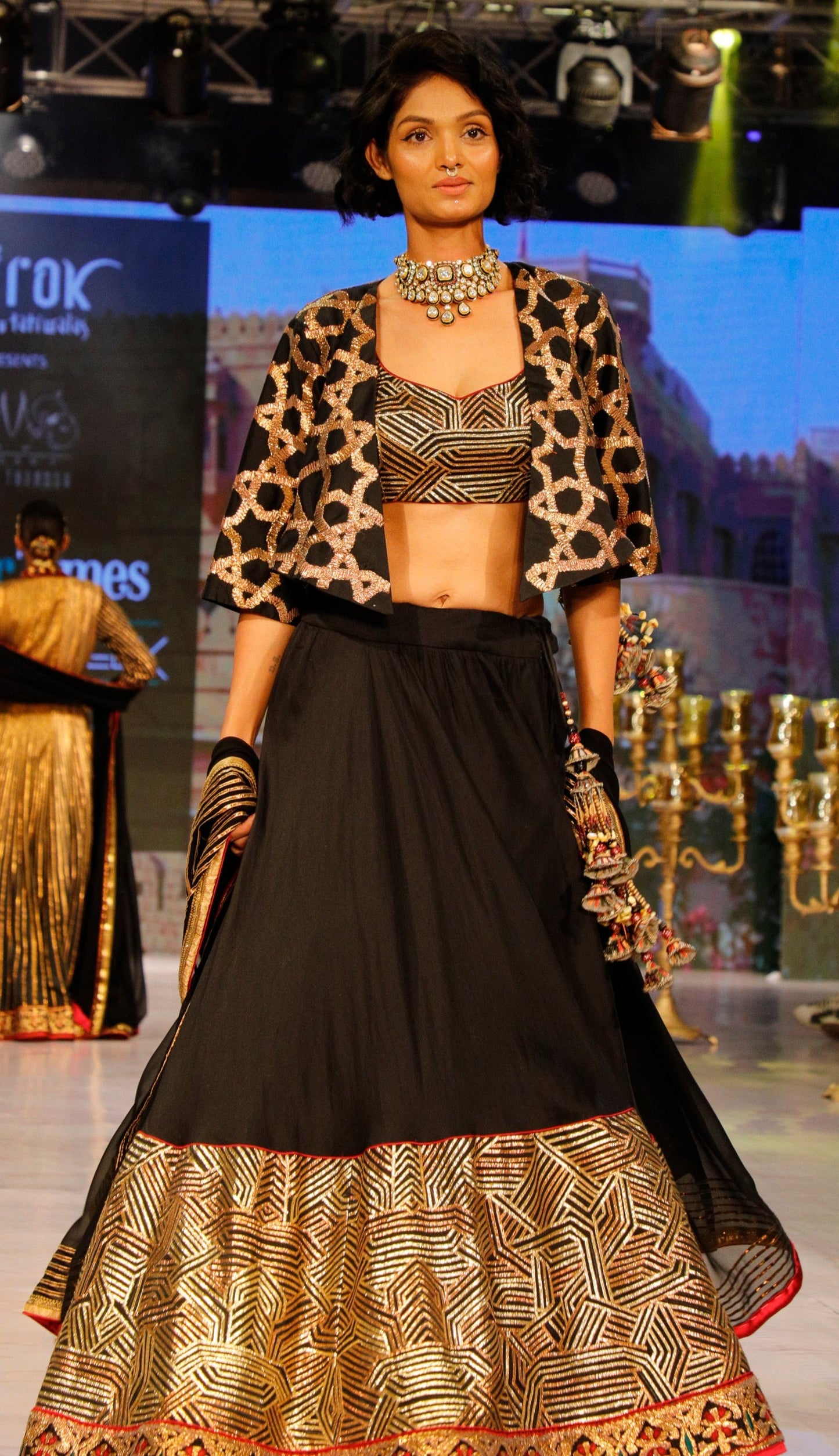 Black and Gold Lehenga.