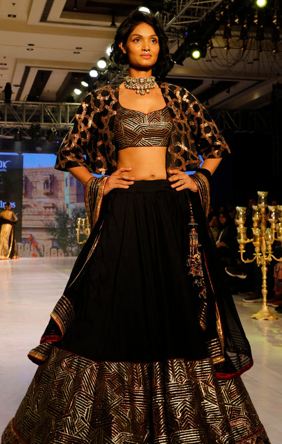 Black and Gold Lehenga.