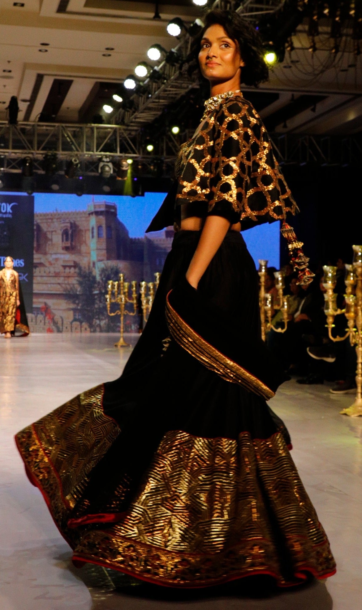 Black and Gold Lehenga.