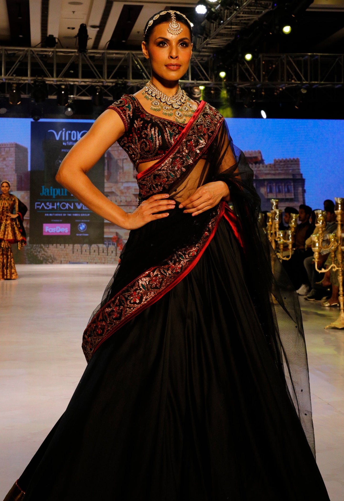 Black and Maroon Lehenga.