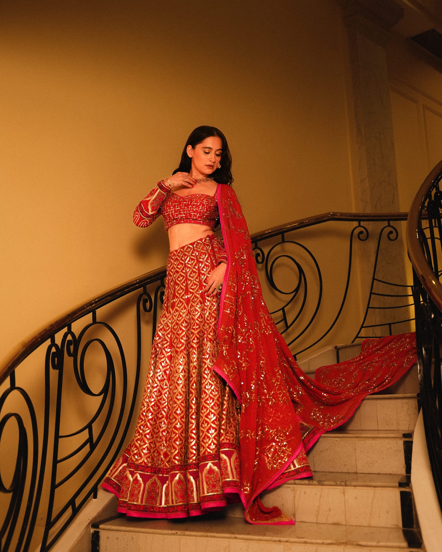 Surkh Gota Bridal Lehenga