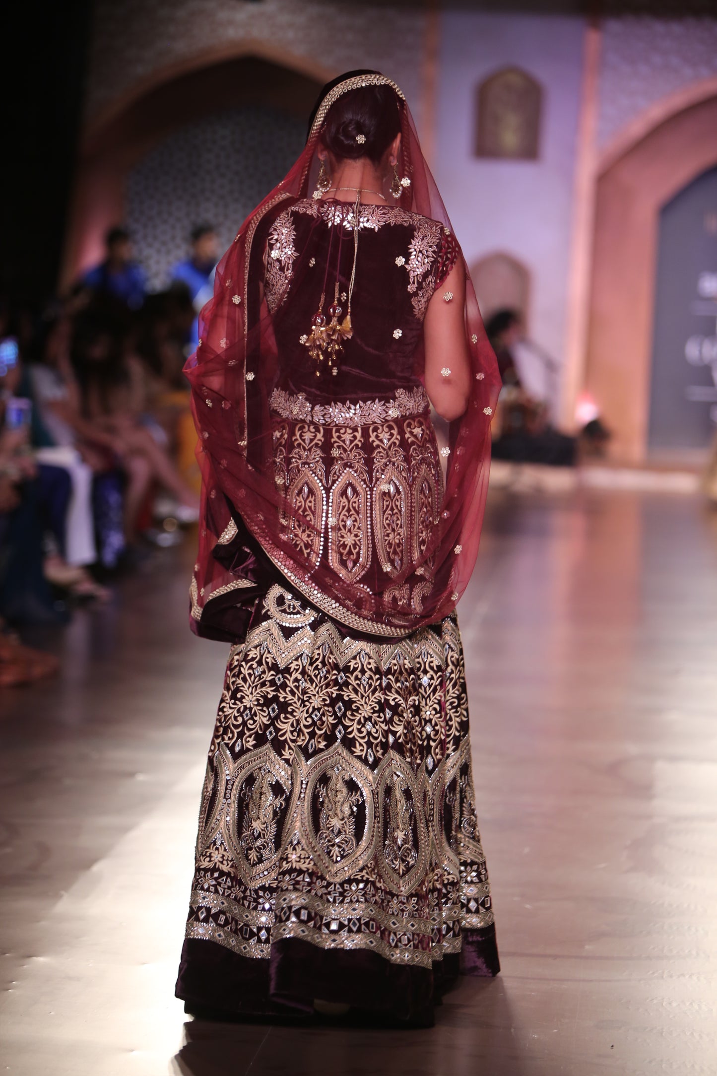 Wine Velvet Lehenga