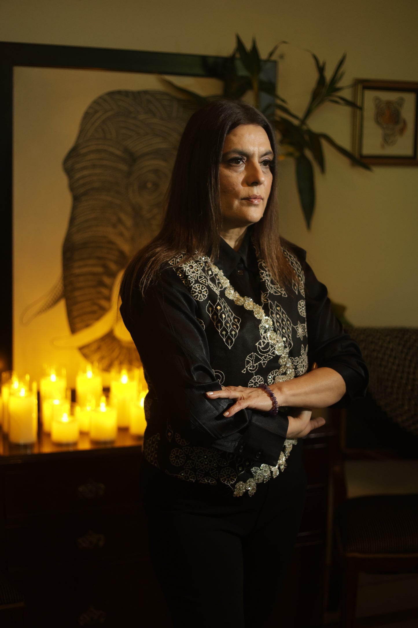 Black Hand-Embroidered Luxury Statement Waist Coat