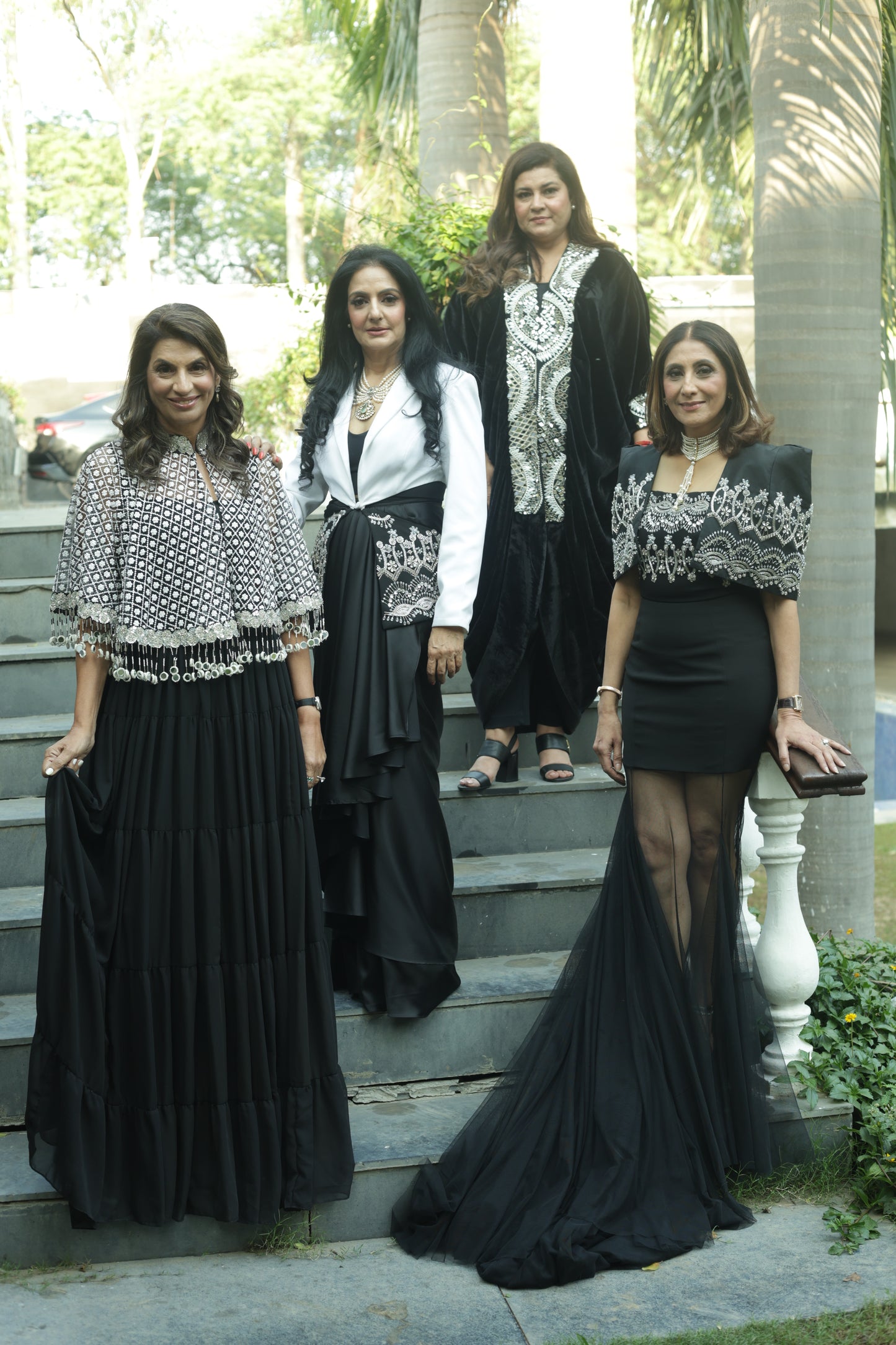 Black Velvet Kaftan Top with Heavy Silver