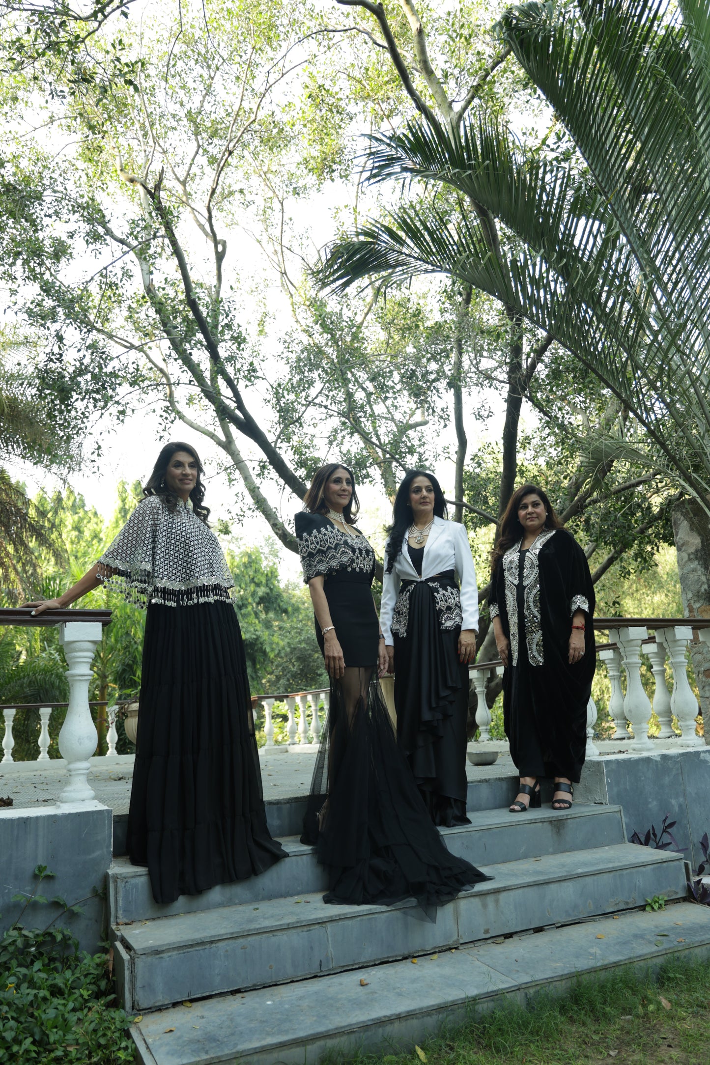 Black Velvet Kaftan Top with Heavy Silver