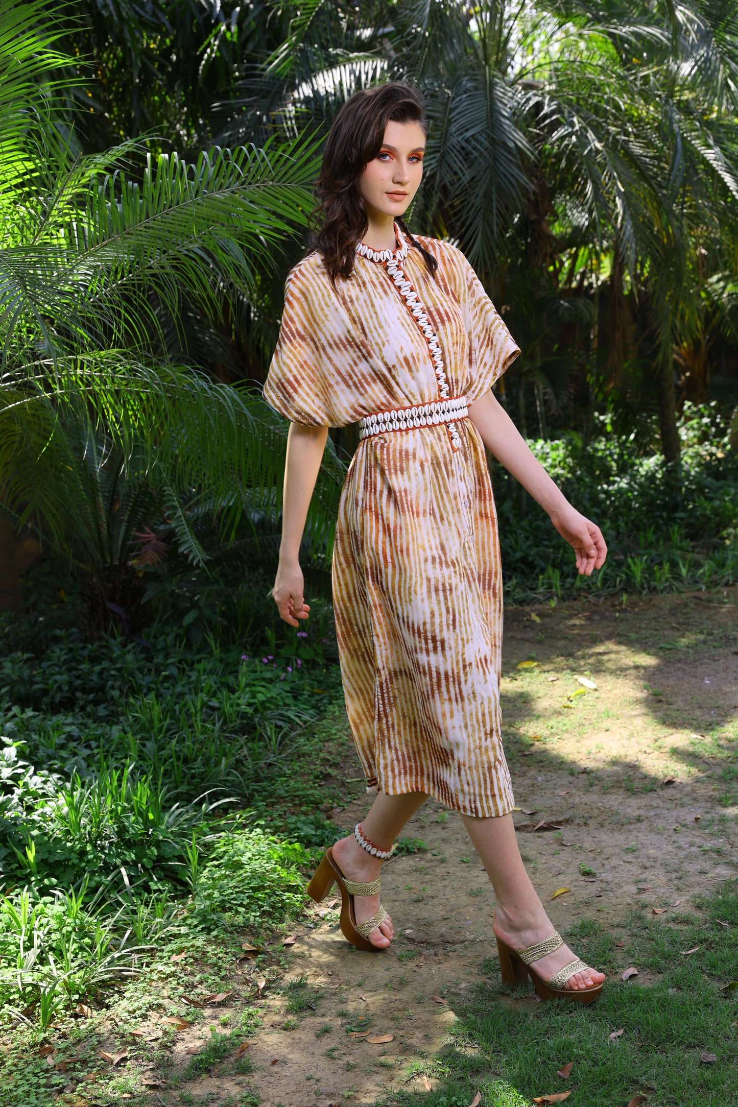 Stripped Print Kaftan