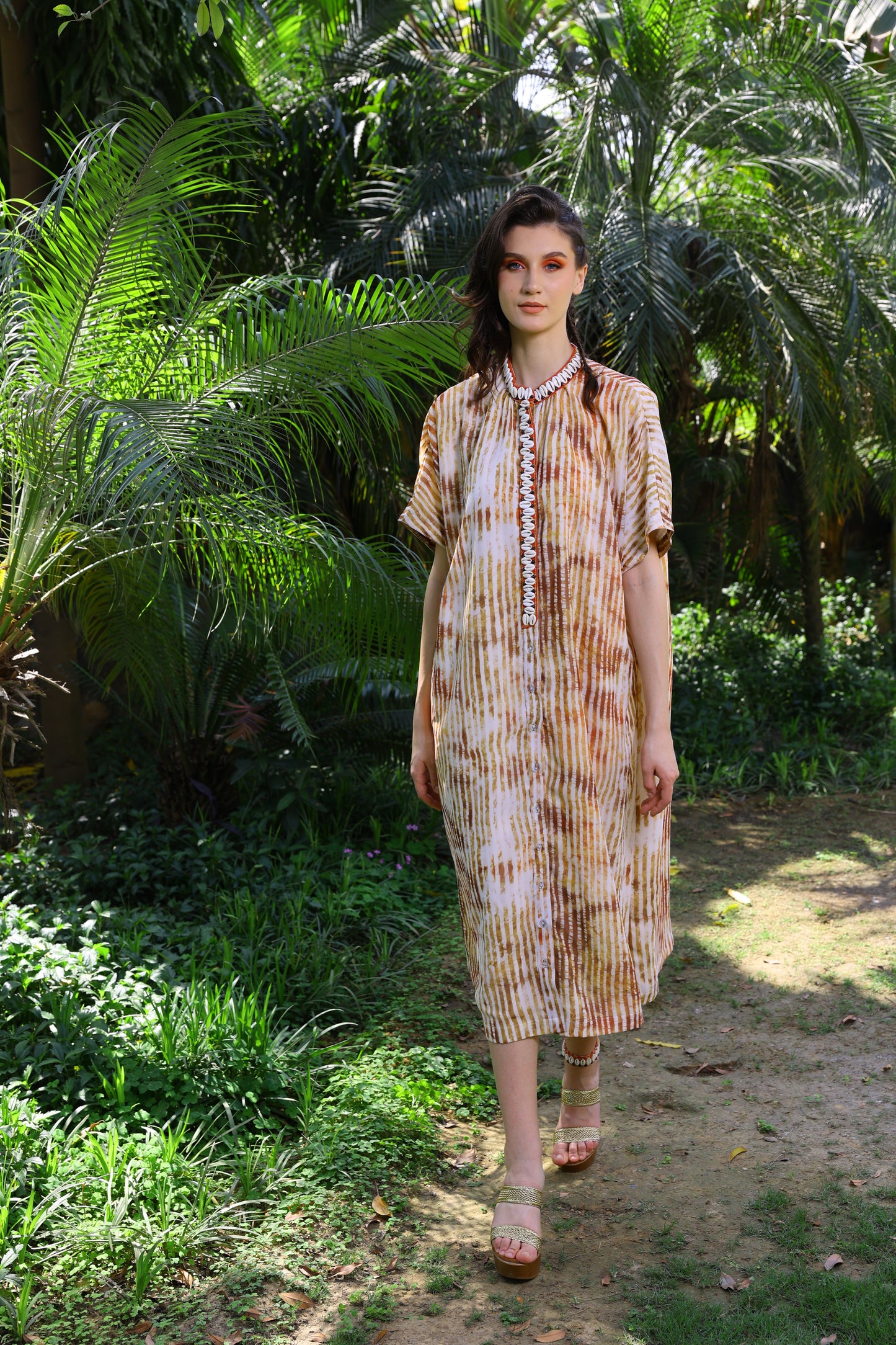 Stripped Print Kaftan