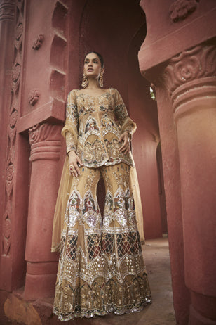 Almond Heavy Sharara Set