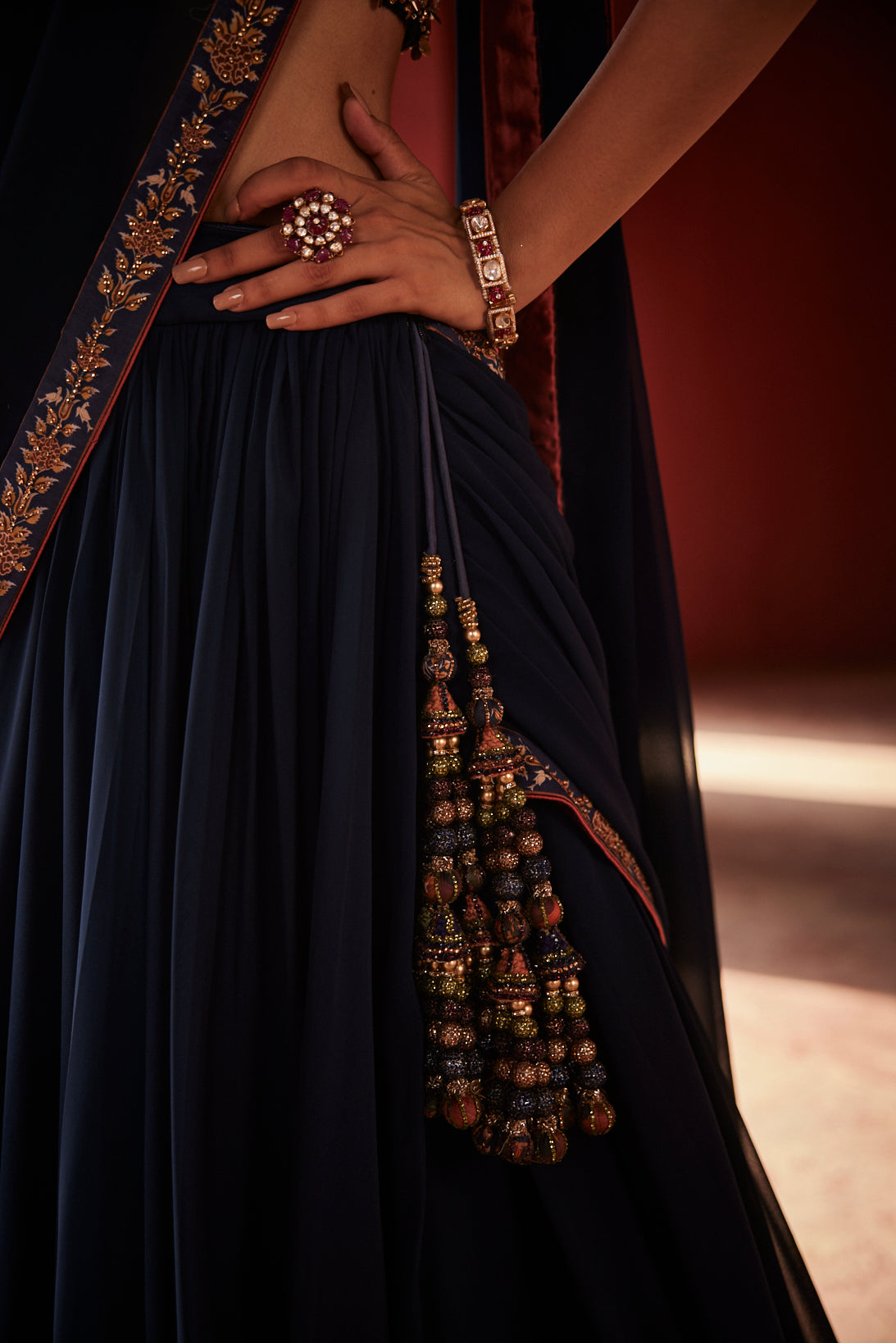 Navy Blue Lehenga Saree