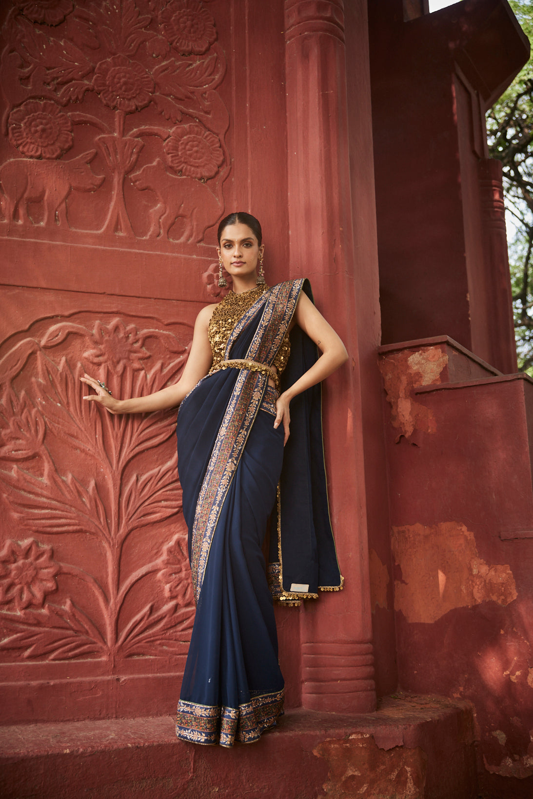 Best Navy Blue Designer Saree