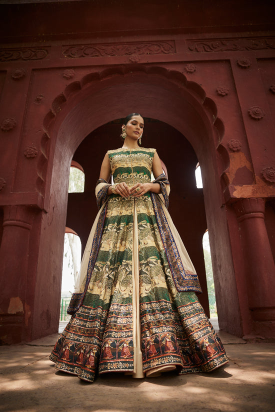 Long jacket lehenga set