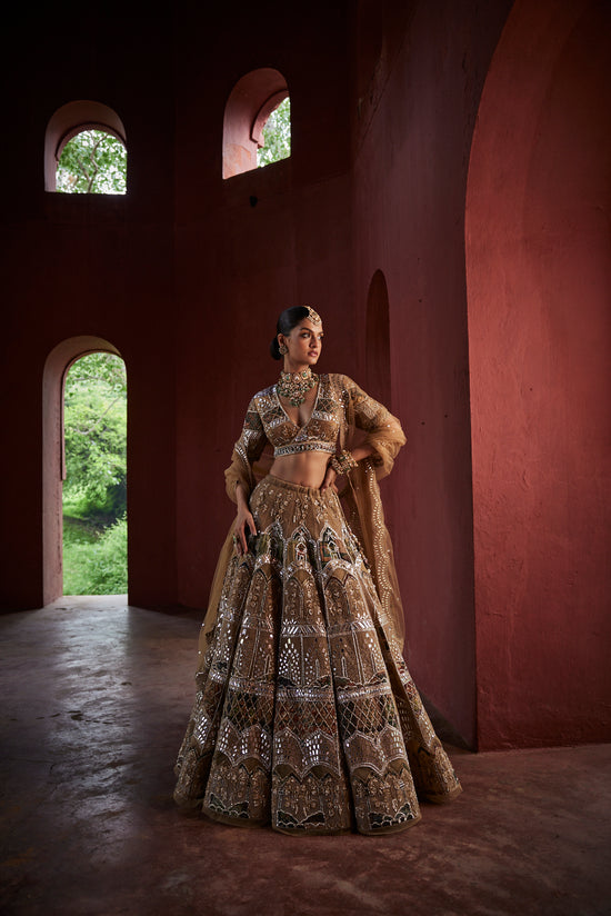 Best Almond Color Designers Lehenga 