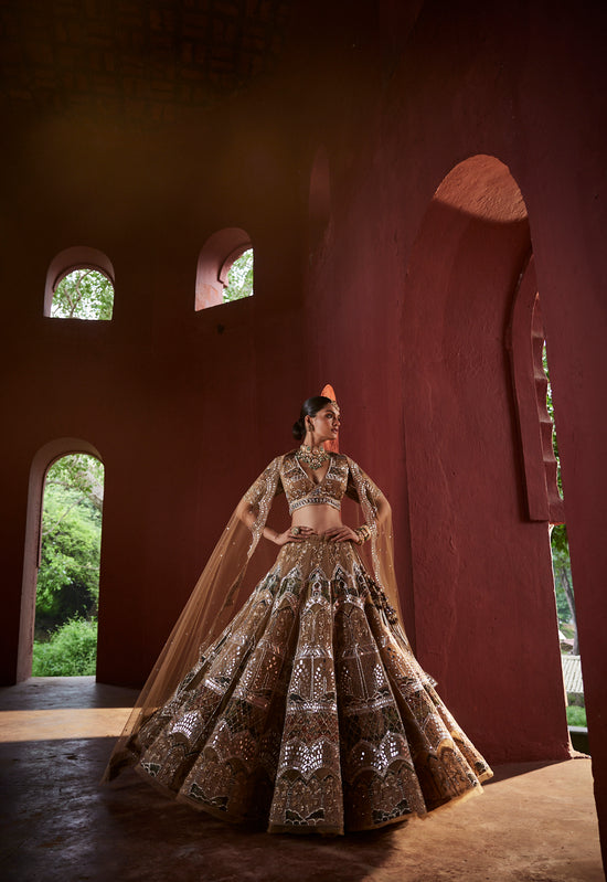 Best Almond Color Designers Lehenga 