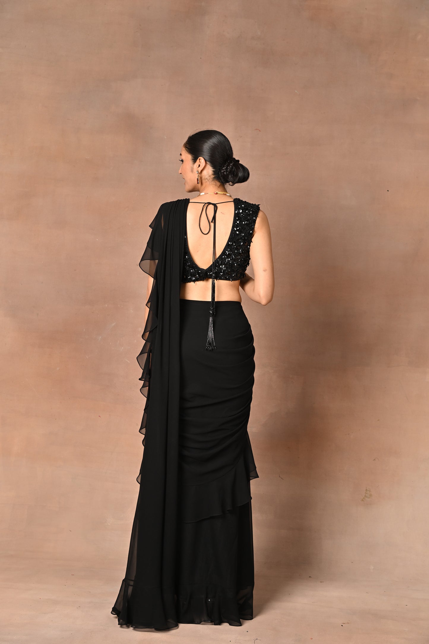 Most Exquisite Black Drape Saree