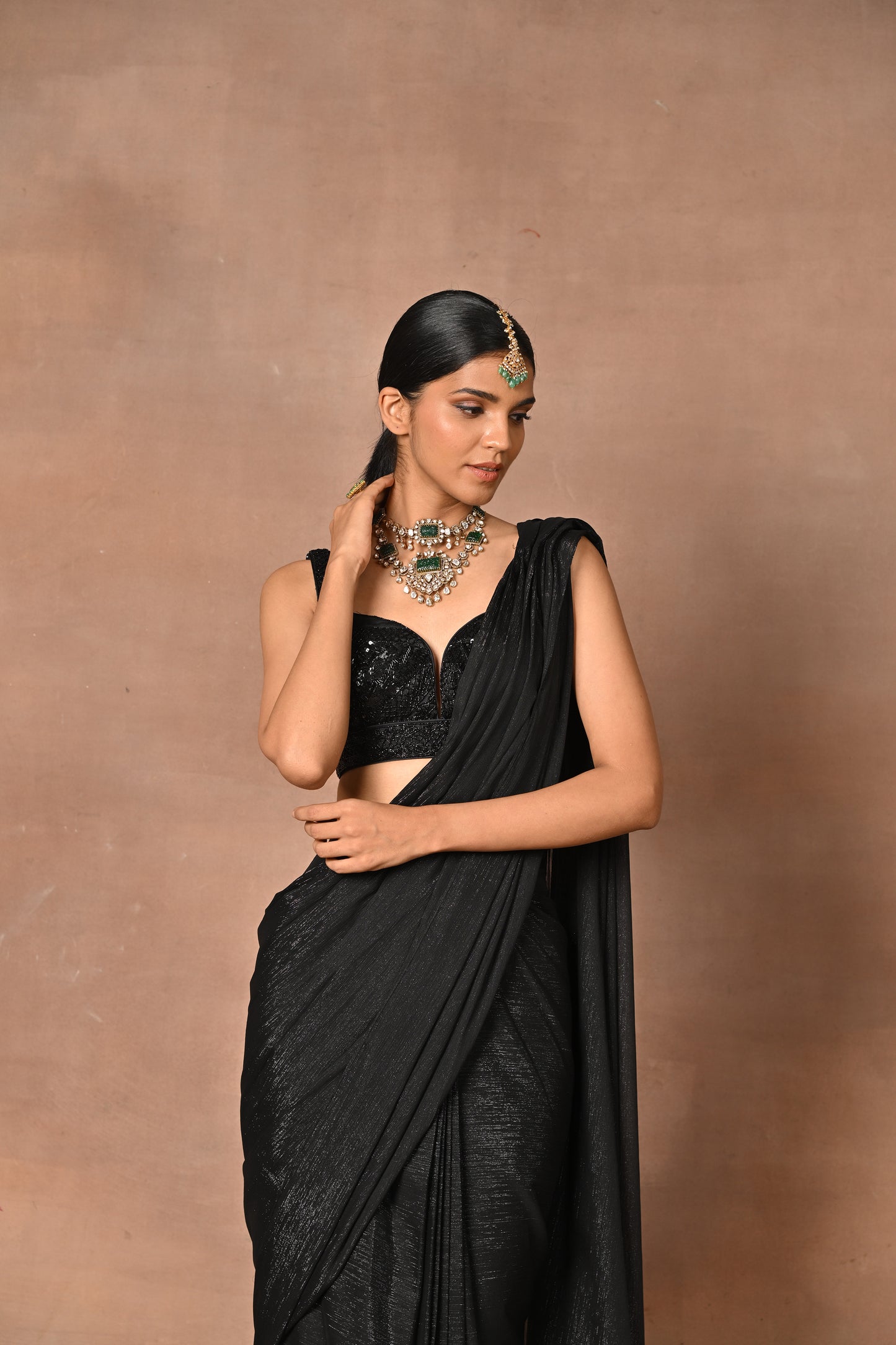 Most Exquisite Black Drape Saree