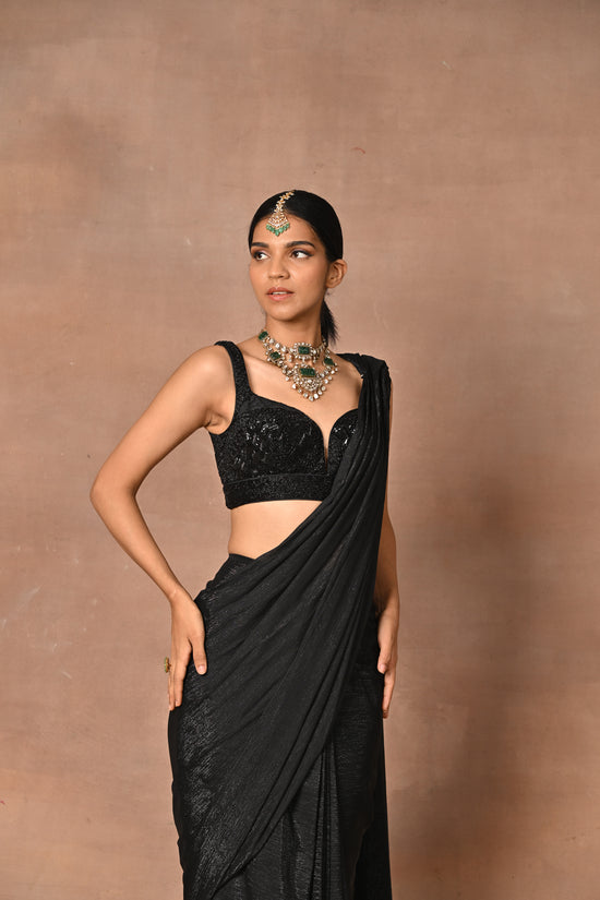 Most Exquisite Black Drape Saree