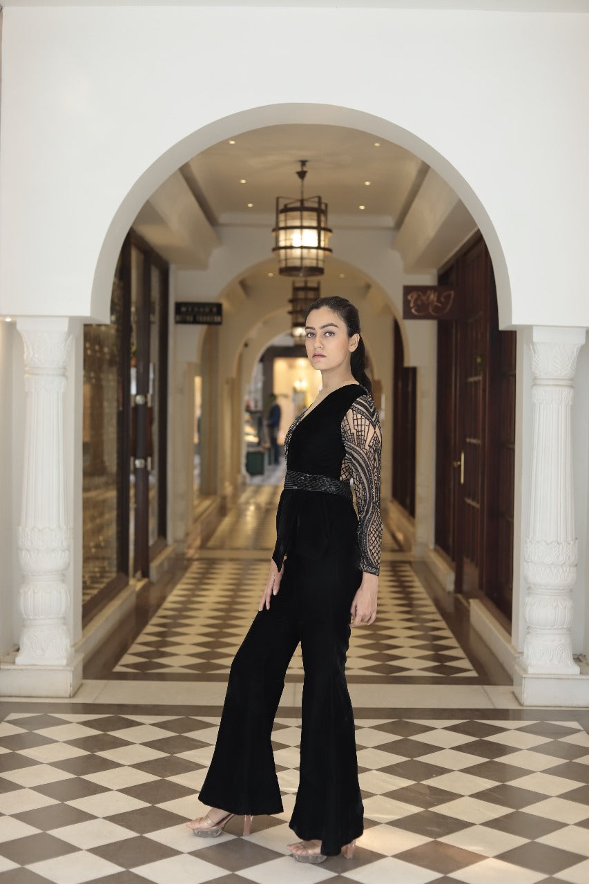 Black Velvet Jumpsuit