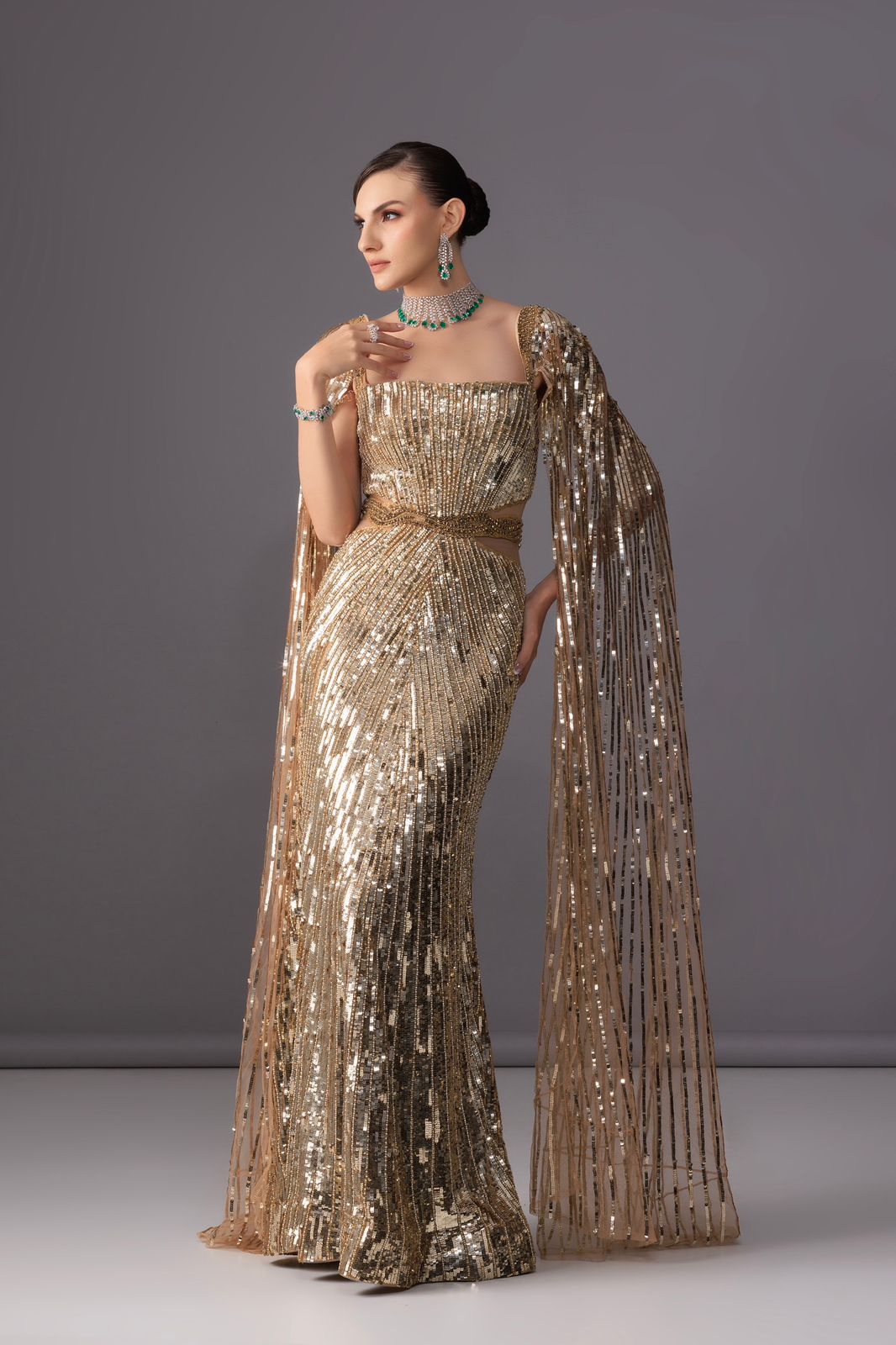 Exquisite Golden Designer Gown