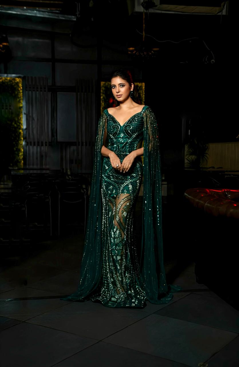 Emerald Green Sequin Gown