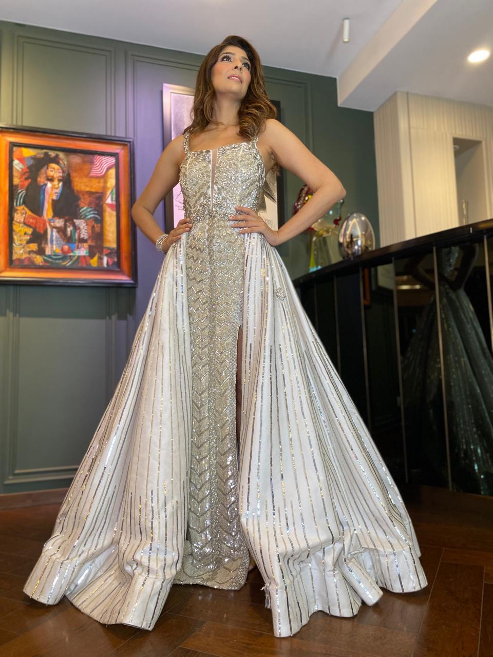 White and Silver Gown