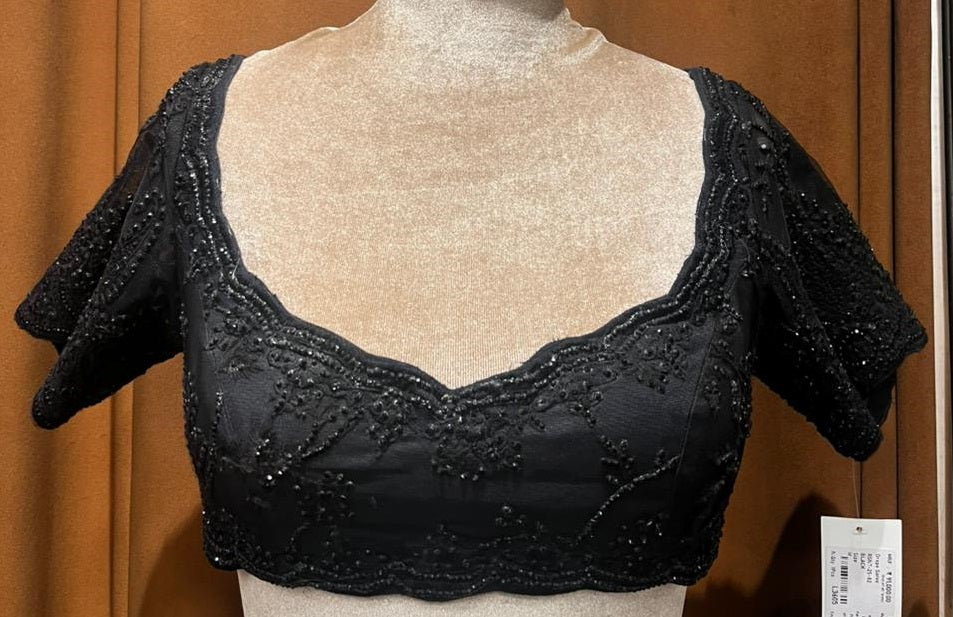 Classic Black Georgette Saree with Embroidered Blouse